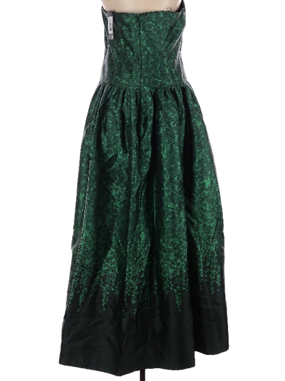 NWT SACHIN + BABI Georgina Green & Black Strapless Floral Lined Gown Size 12 - Picture 5 of 7